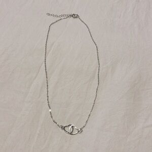 NWOT Entangled Hearts Silver Necklace